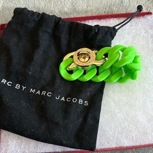 Marc by Marc Jacobs Green Turnlock Rubber Bracelet